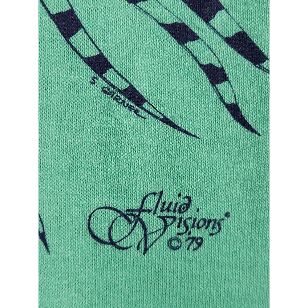Vintage 70s Single Stitch Tiger Fish Art Nature Shirt Top Large Hawaii - Picture 2 of 6